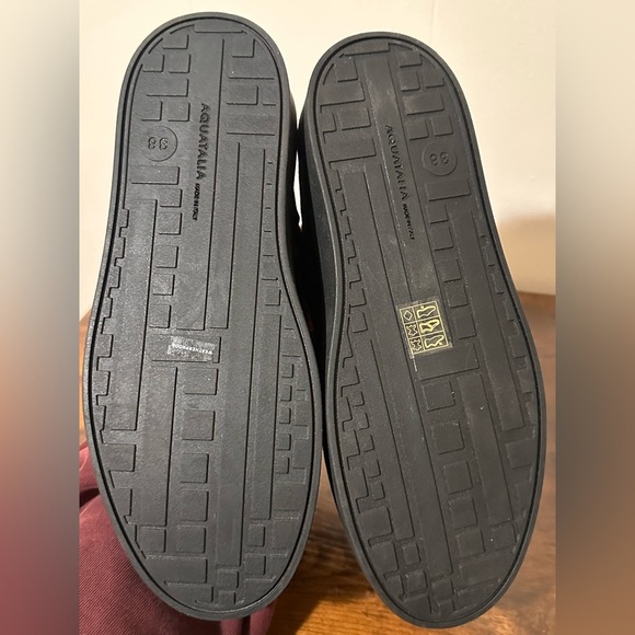 Aquatalia Lorita Genuine Leather Suede Weatherproof Loafers 38/7.5 Slip On Shoes - Picture 6 of 6